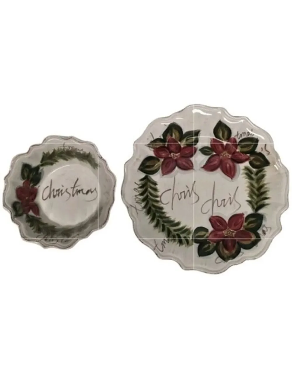 Tabletops Unlimited Linen N Things BOTANICAL CHRISTMAS Dinner Plate Bowl Holiday